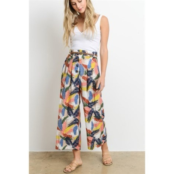 Love + Harmony Pants - NWT Love + Harmony Tropical Print Flavia Pants